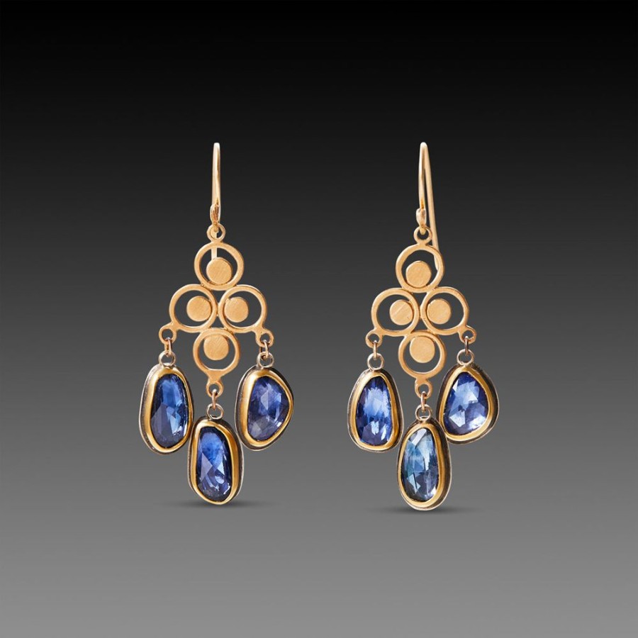 Earrings Ananda Khalsa | Sapphire Filigree Earrings