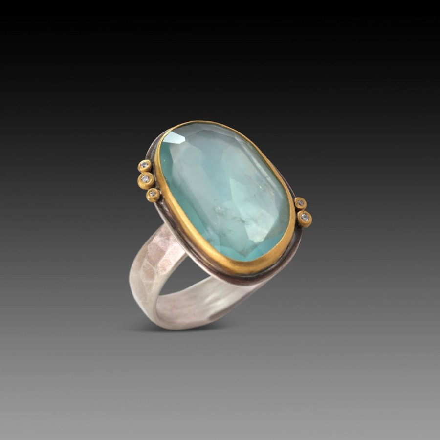 Rings Ananda Khalsa | Aquamarine Ring With Diamonds