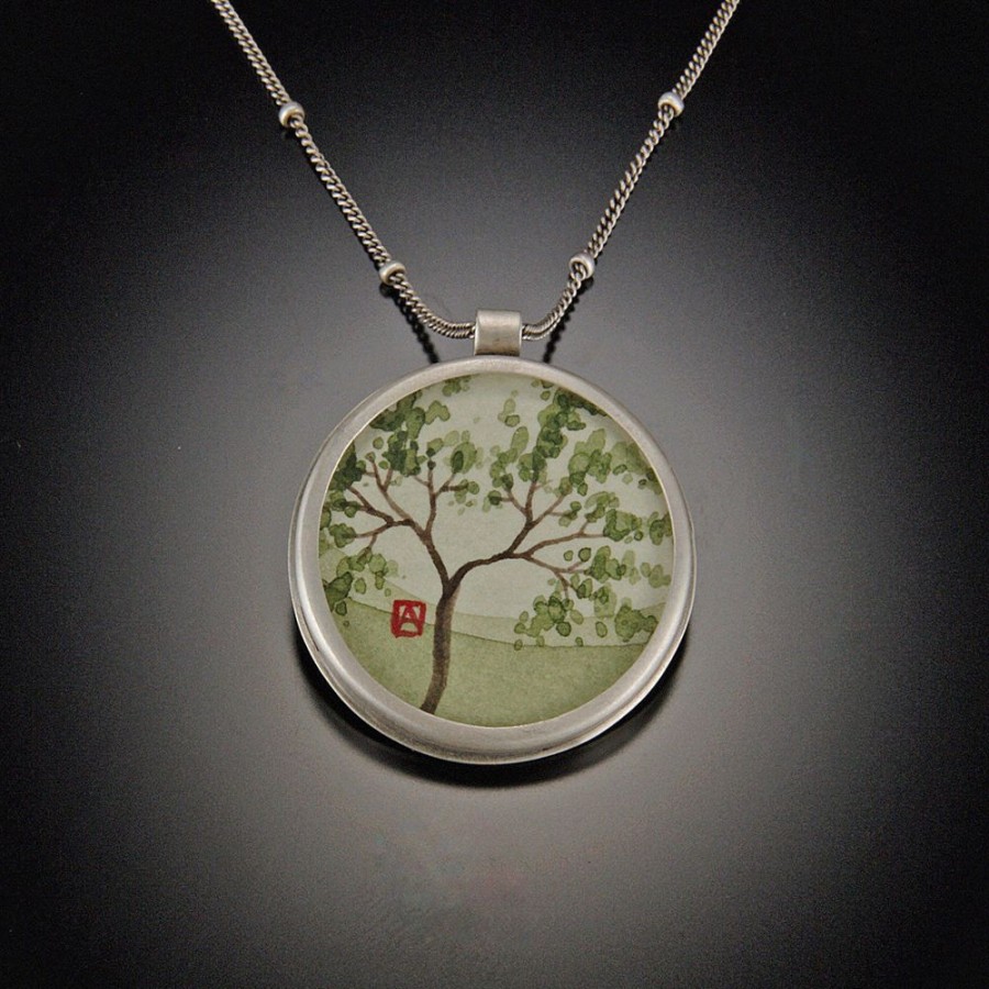 Hand Painted Jewelry Ananda Khalsa | Medium Round Spring Maple Necklace