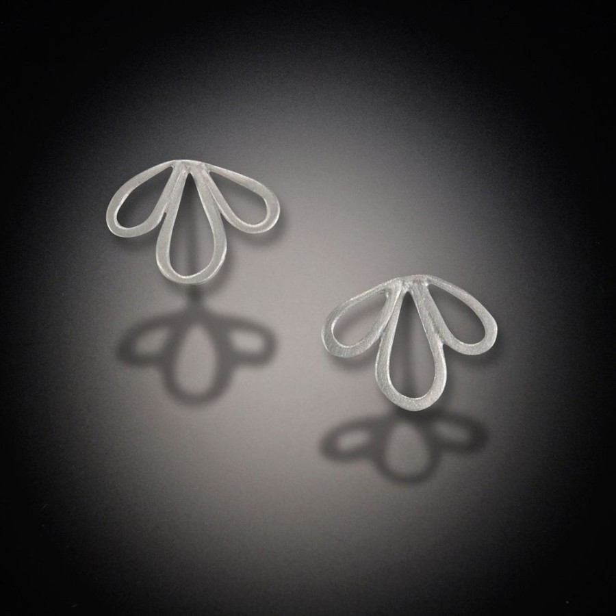 Earrings Ananda Khalsa | Open Leaf Trio Stud Earrings