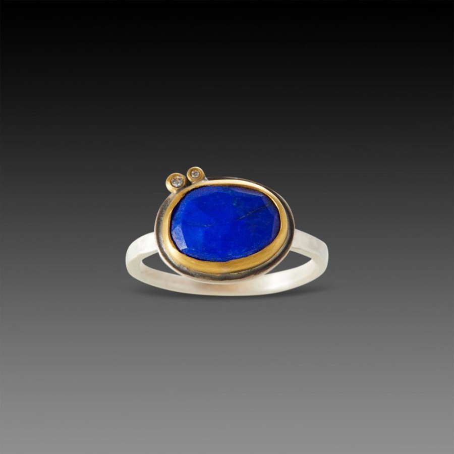 Rings Ananda Khalsa | Lapis Ring With Diamond Dots