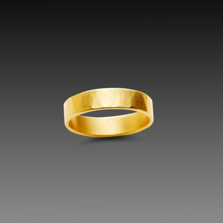 Rings Ananda Khalsa | 5Mm Hammered Gold Band