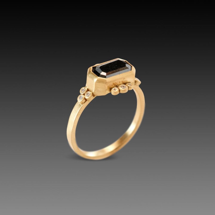 Rings Ananda Khalsa | Black Diamond Tablet Ring