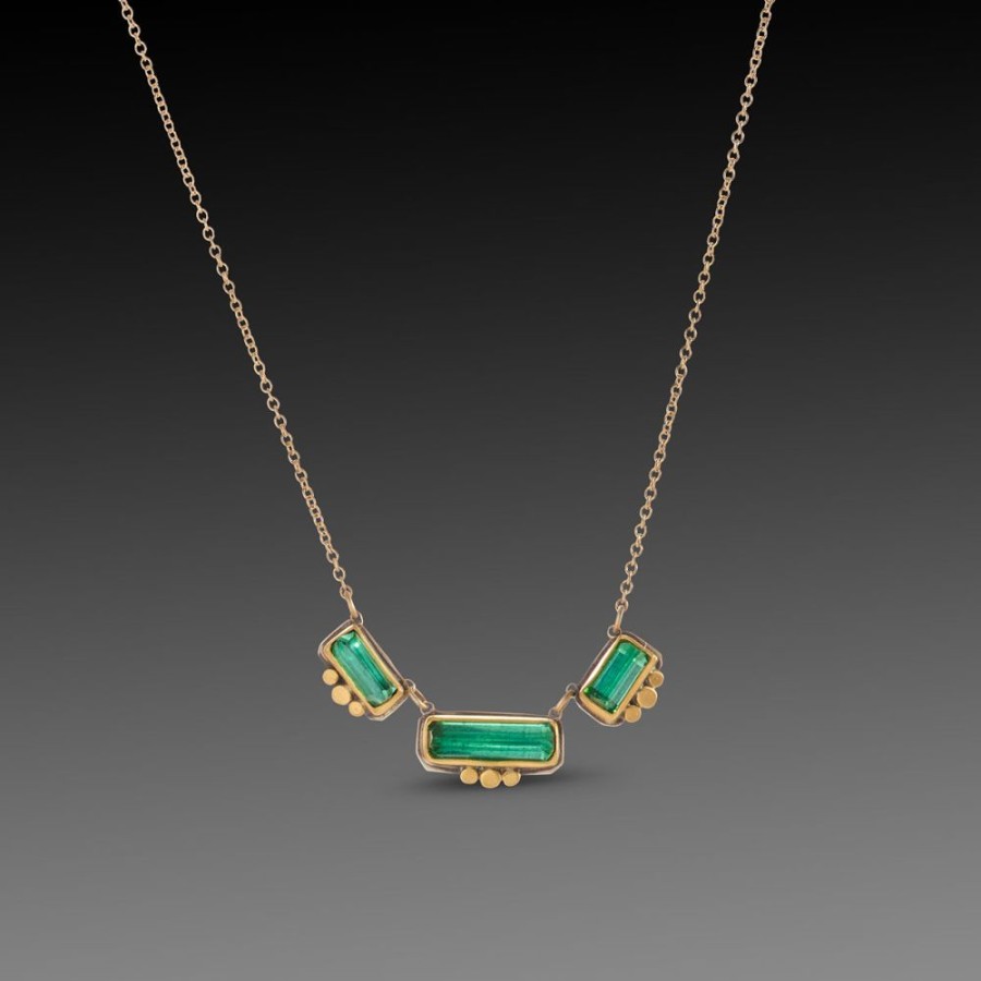 Necklaces Ananda Khalsa | Linked Green Tourmaline Necklace