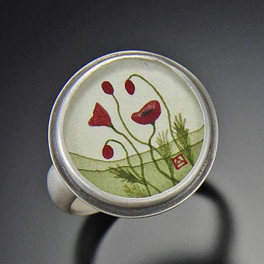 Hand Painted Jewelry Ananda Khalsa | Poppy Ring