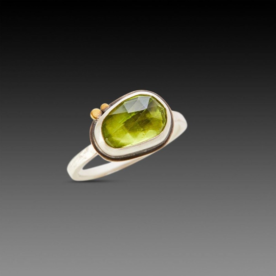 Rings Ananda Khalsa | Peridot Ring With 22K Dots