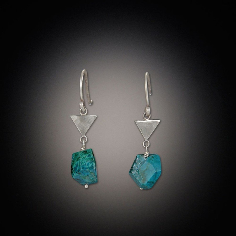 Earrings Ananda Khalsa | Tiny Triangle Earrings With Turquoise