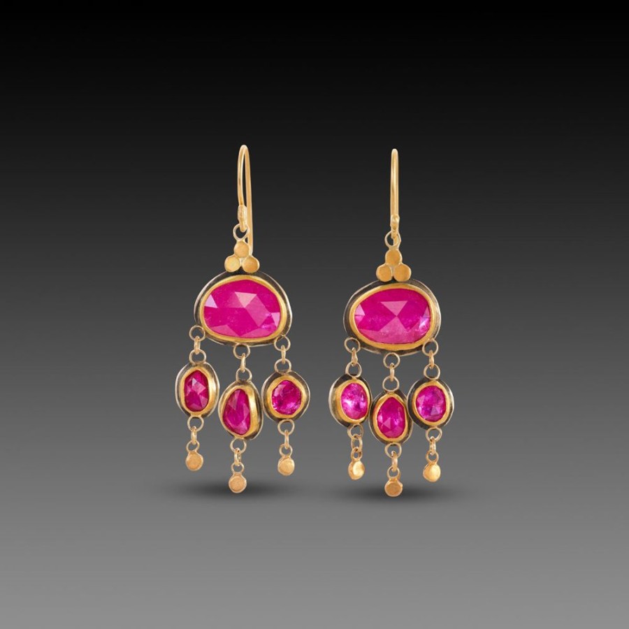 Earrings Ananda Khalsa | Ruby Chandelier Earrings