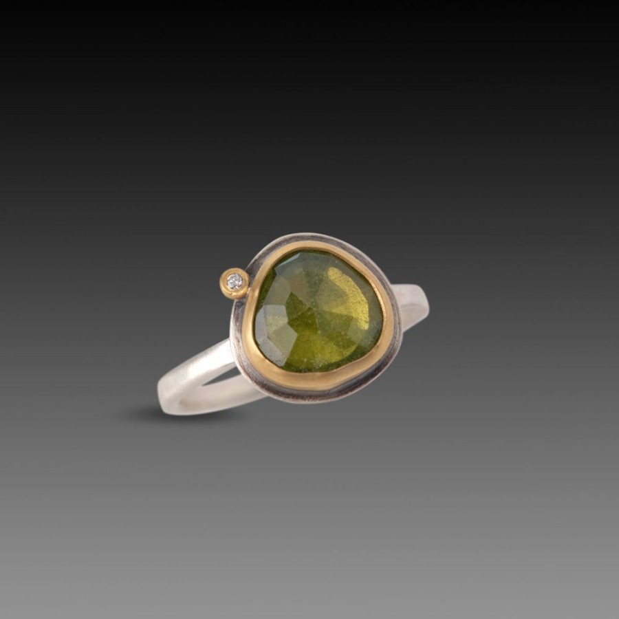 Rings Ananda Khalsa | Vesuvianite Ring With Diamond Dot