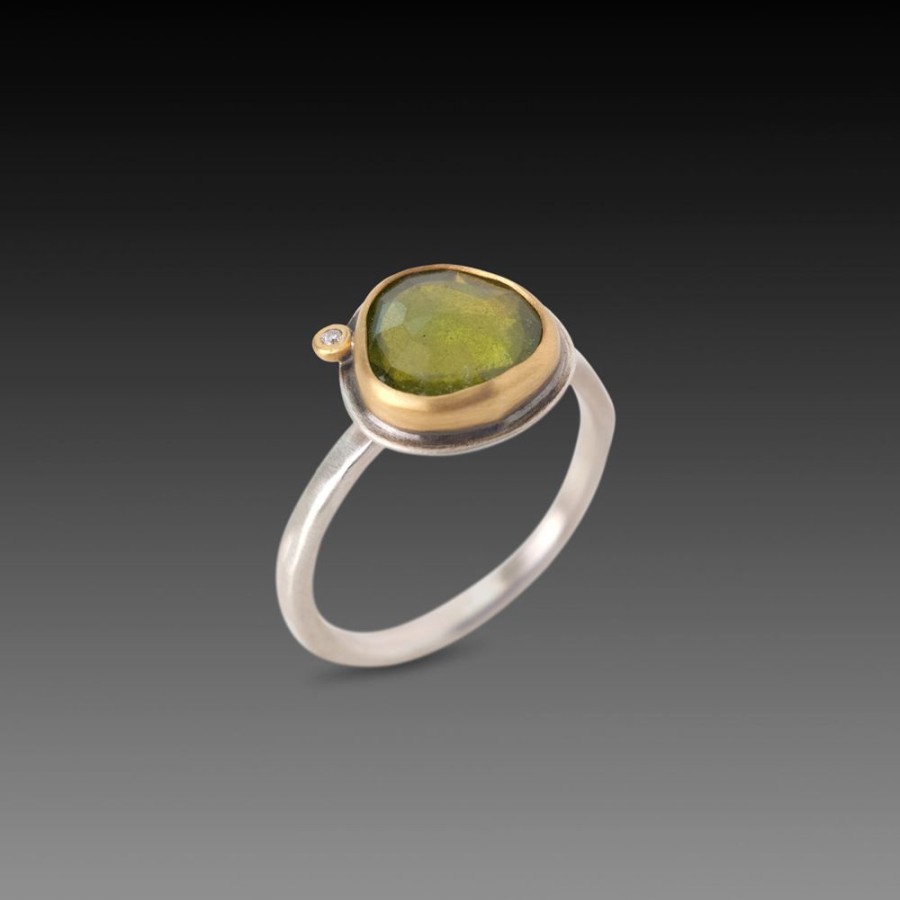 Rings Ananda Khalsa | Vesuvianite Ring With Diamond Dot