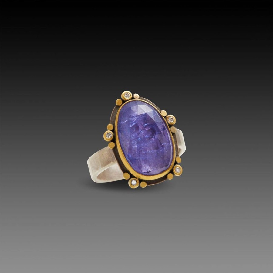 Rings Ananda Khalsa | Tanzanite Ring With 22K Trios And Diamonds