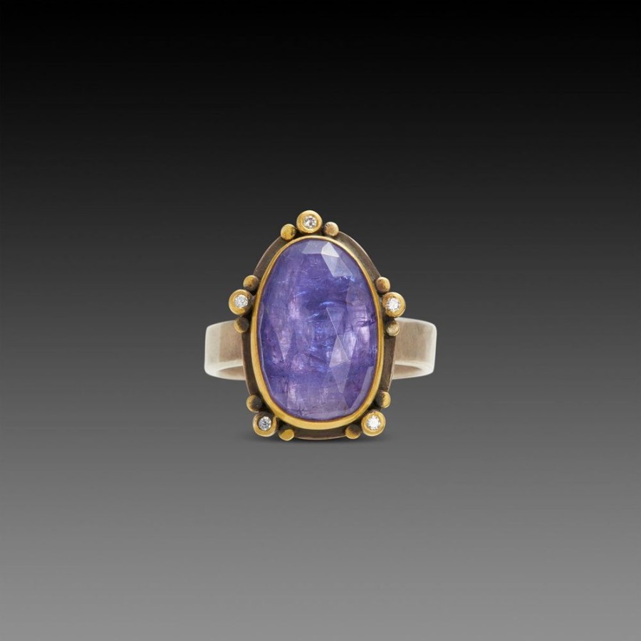 Rings Ananda Khalsa | Tanzanite Ring With 22K Trios And Diamonds