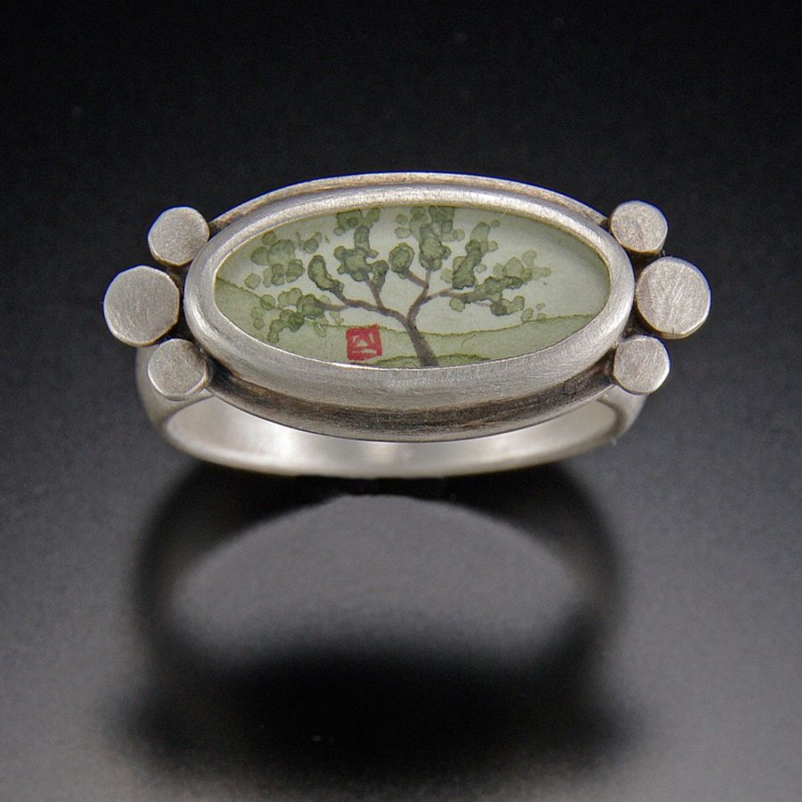 Rings Ananda Khalsa | Narrow Oval Spring Maple Ring