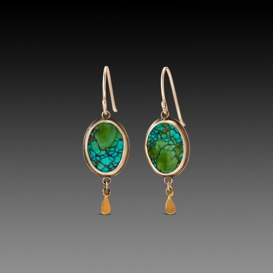 Earrings Ananda Khalsa | Turquoise Earrings With 22K Drops