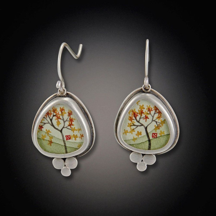 Earrings Ananda Khalsa | Autumn Maple Earrings With Trios