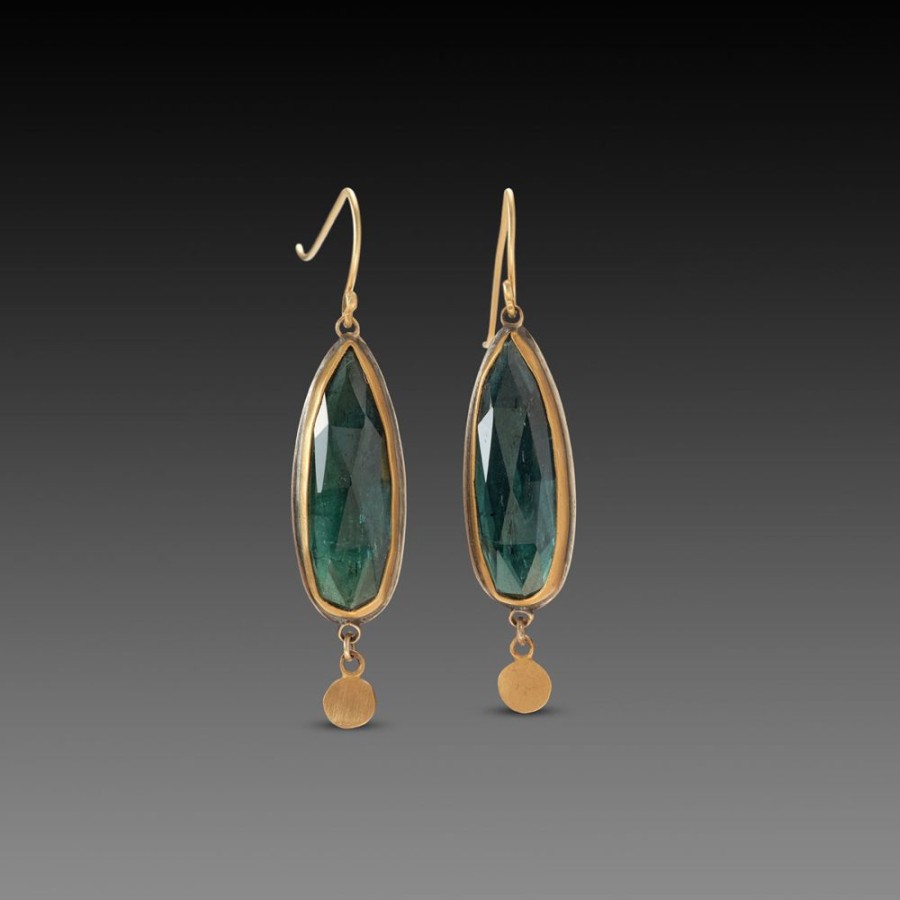 Earrings Ananda Khalsa | Green Tourmaline Drop Earrings