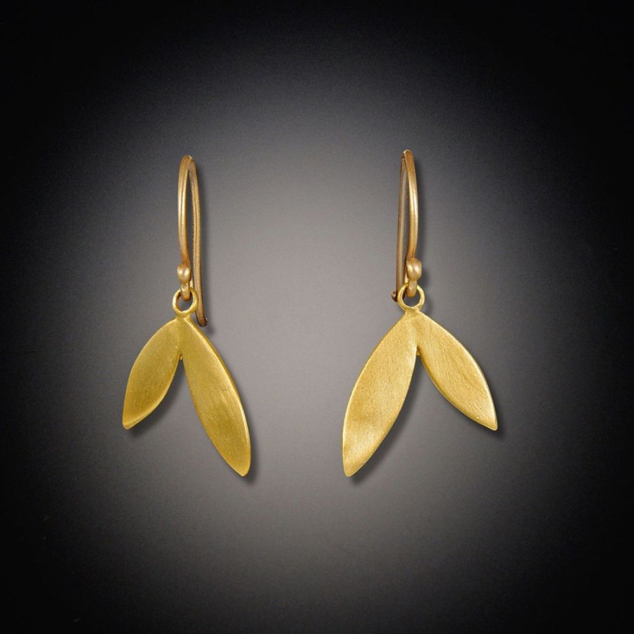 Earrings Ananda Khalsa | Gold Double Leaf Earrings