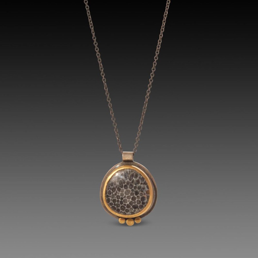 Necklaces Ananda Khalsa | Bryozoan Fossil Necklace