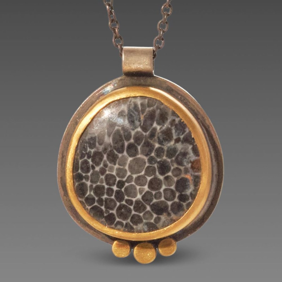 Necklaces Ananda Khalsa | Bryozoan Fossil Necklace