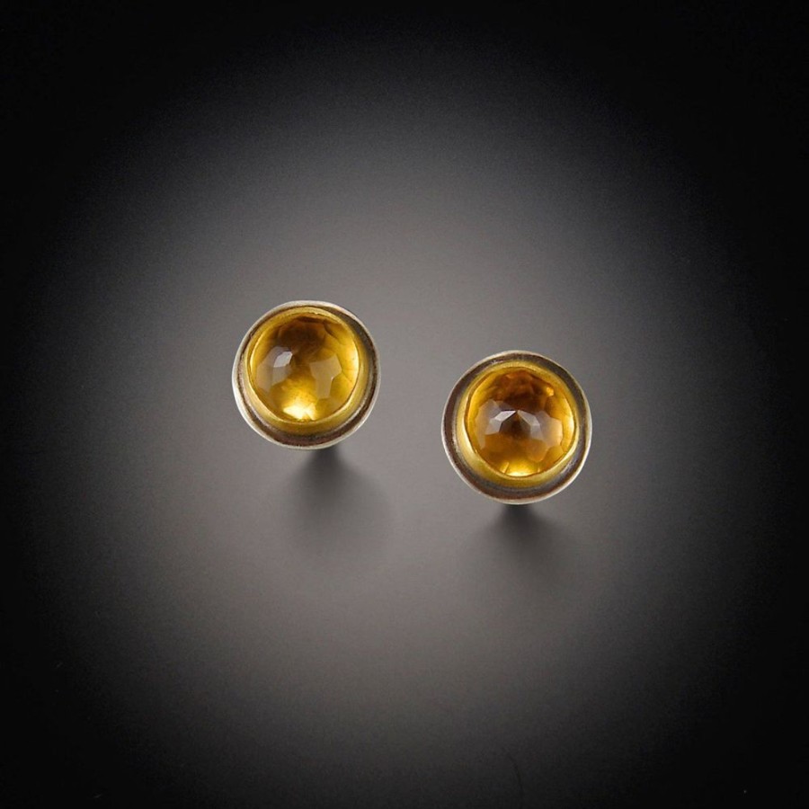 Earrings Ananda Khalsa | Gold Citrine Stud Earrings