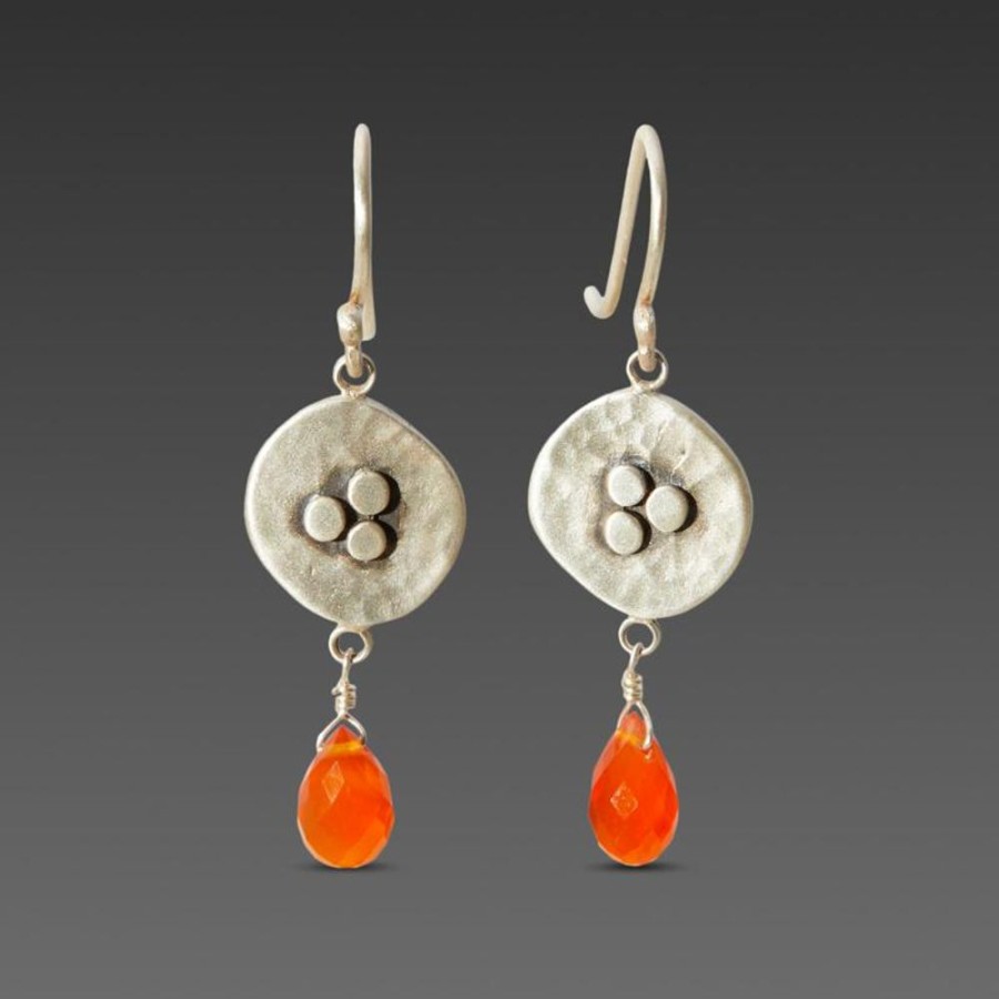 Earrings Ananda Khalsa | Large Bud Earrings With Gem Drops