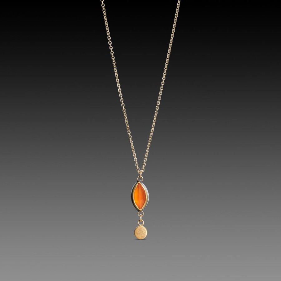 Necklaces Ananda Khalsa | Carnelian Marquis Necklace