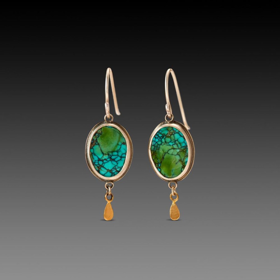 Earrings Ananda Khalsa | Turquoise Earrings With 22K Drops