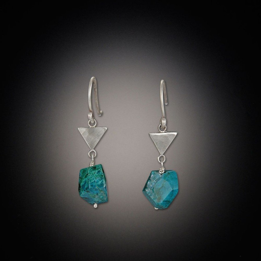 Earrings Ananda Khalsa | Tiny Triangle Earrings With Turquoise