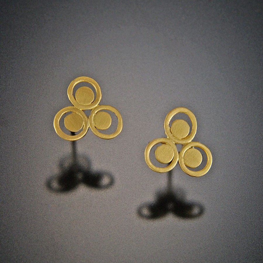 Earrings Ananda Khalsa | Gold Filigree Dot Trio Stud Earrings