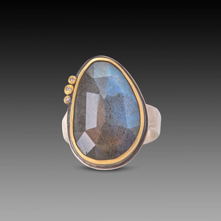 Rings Ananda Khalsa | Labradorite Ring With Diamonds