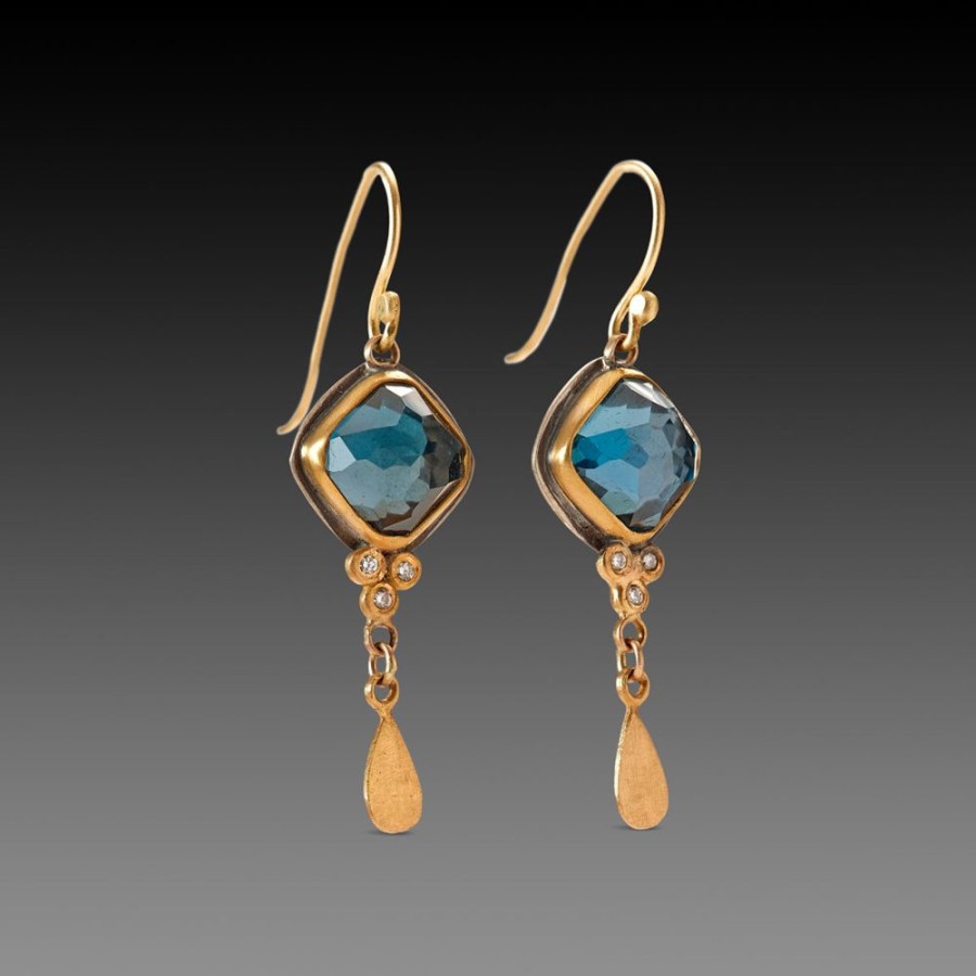 Earrings Ananda Khalsa | London Blue Topaz Drop Earrings