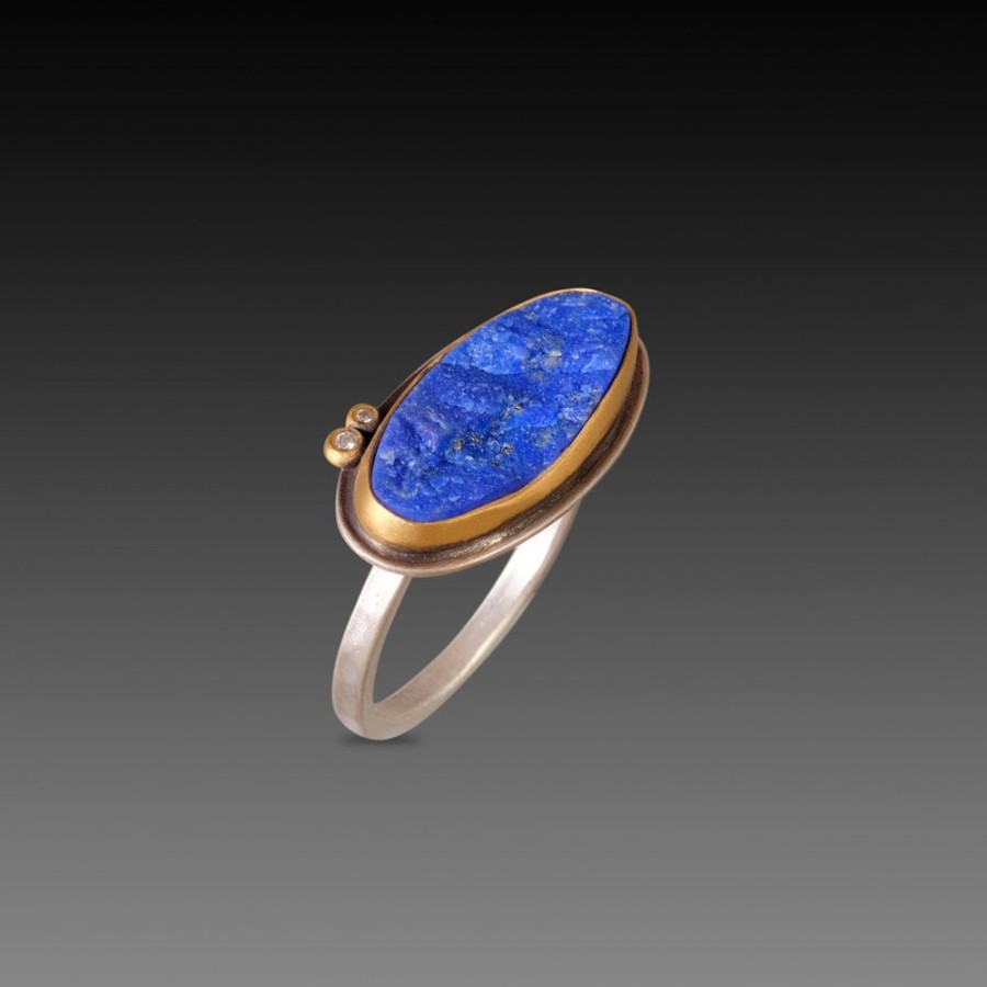 Rings Ananda Khalsa | Lapis Surface Ring With Diamonds