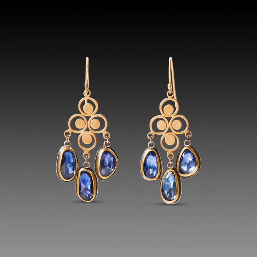 Earrings Ananda Khalsa | Sapphire Filigree Earrings