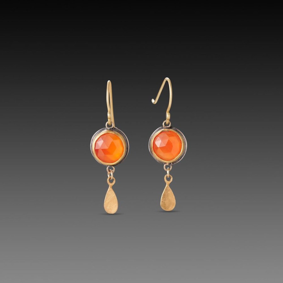 Earrings Ananda Khalsa | Rose Cut Carnelian Earrings