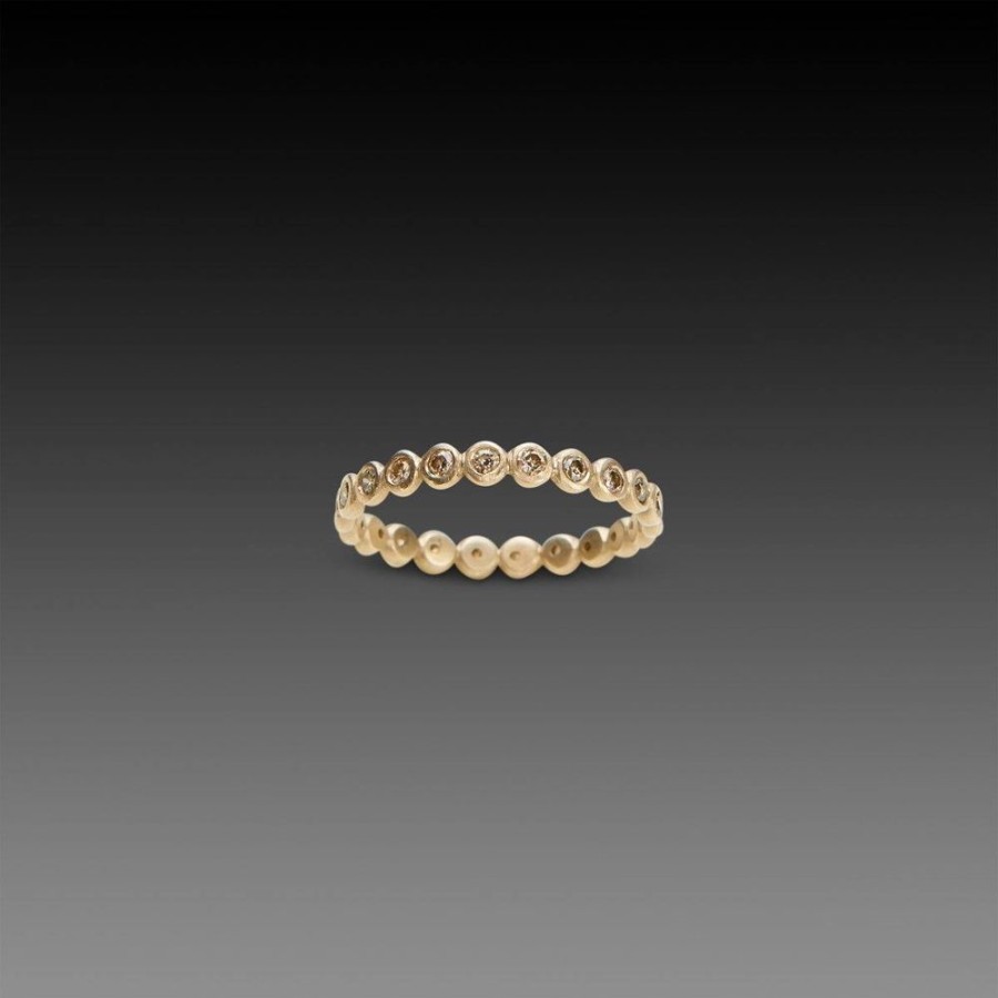 Rings Ananda Khalsa | Hammered Dot Diamond Eternity Band In White Gold