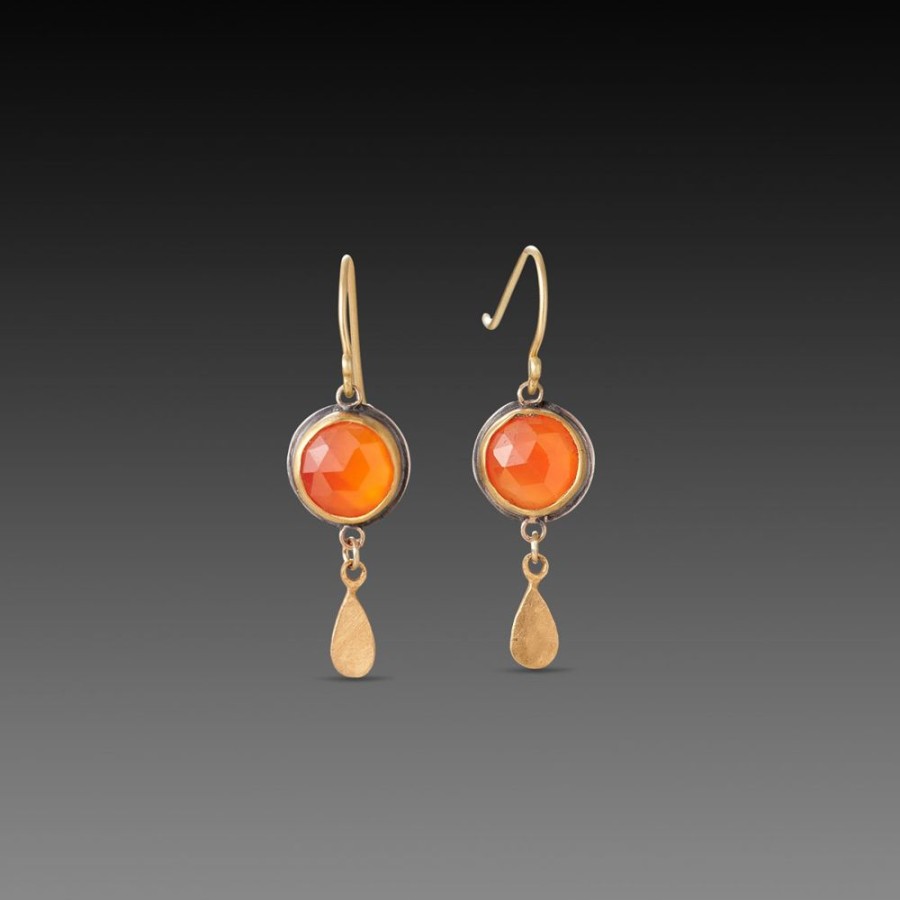 Earrings Ananda Khalsa | Rose Cut Carnelian Earrings