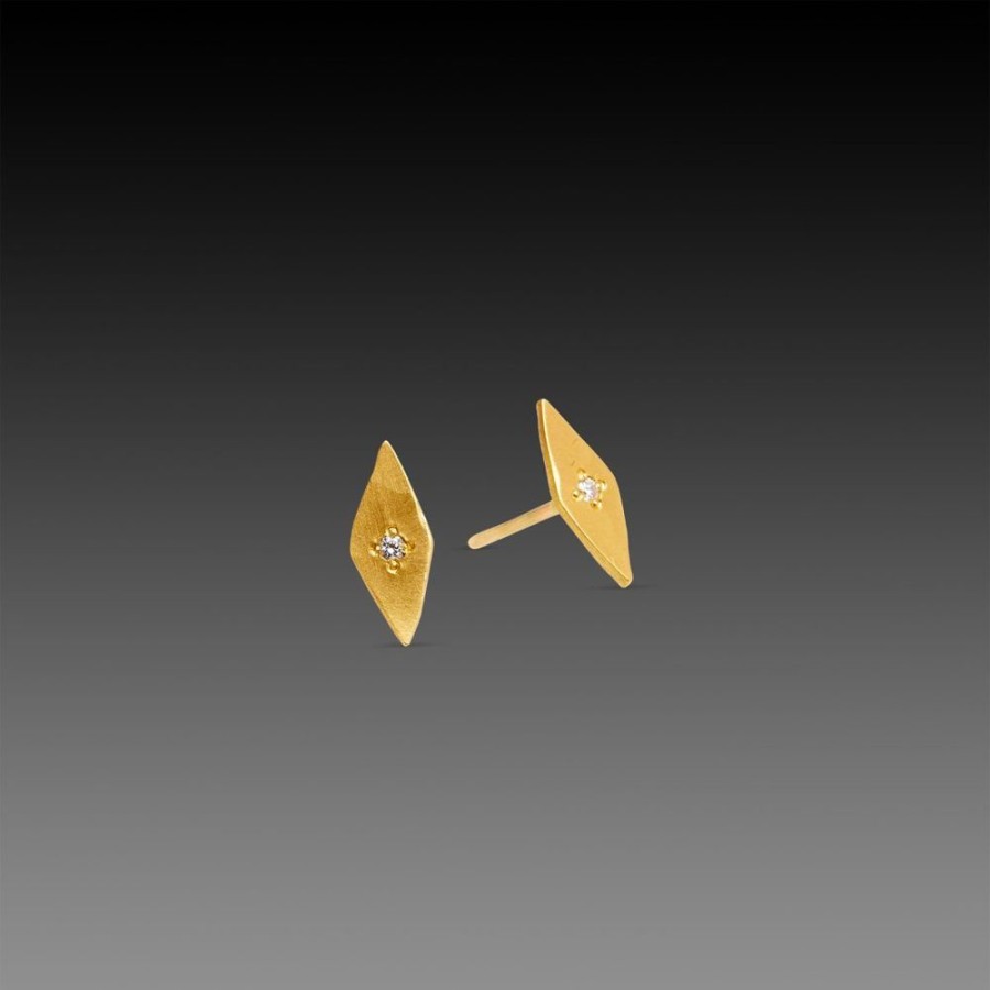 Earrings Ananda Khalsa | Geometric Gold Stud Earrings