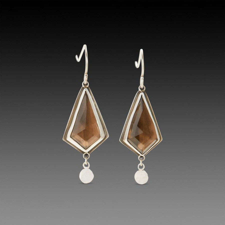 Earrings Ananda Khalsa | Geometric Smoky Quartz Earrings