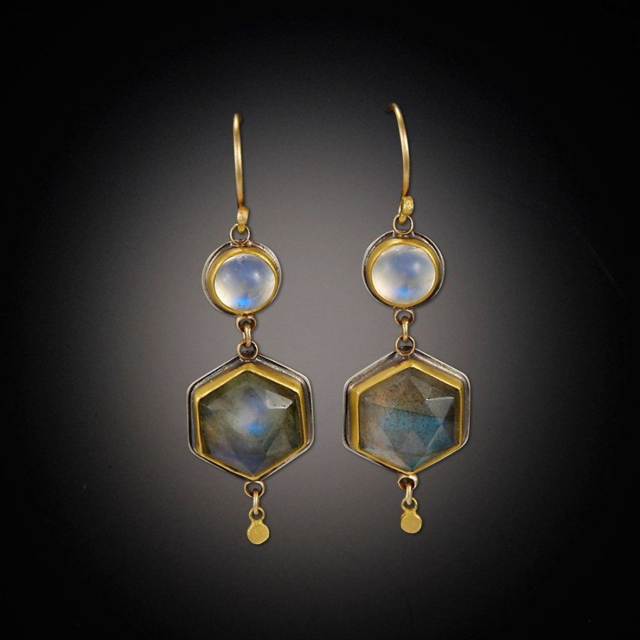 Earrings Ananda Khalsa | Labradorite And Moonstone Earrings