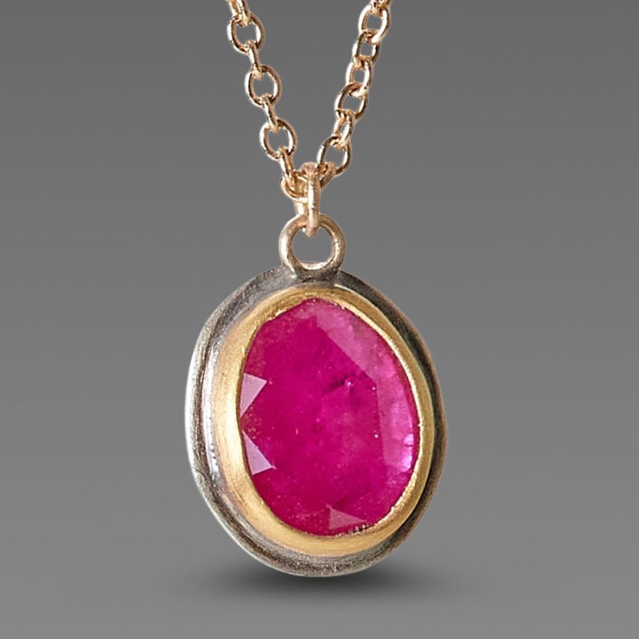 Necklaces Ananda Khalsa | Vibrant Ruby Necklace