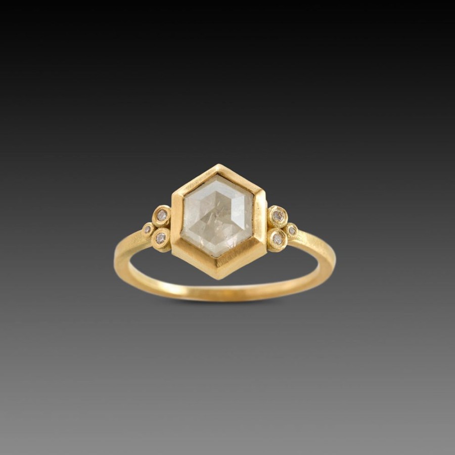 Rings Ananda Khalsa | Gray Hexagon Diamond Ring