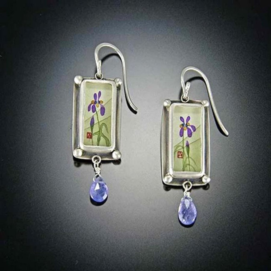 Earrings Ananda Khalsa | Iris Earrings With Tanzanite