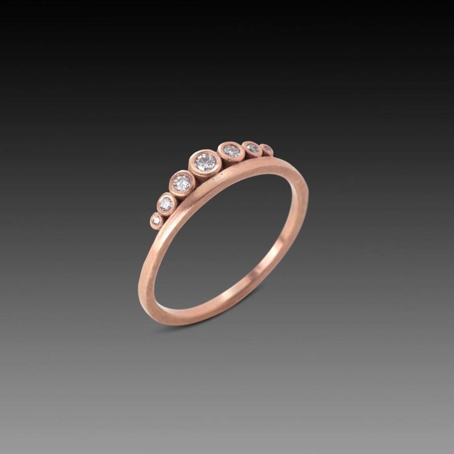 Rings Ananda Khalsa | Side Swell Band With Diamonds In Rose Gold