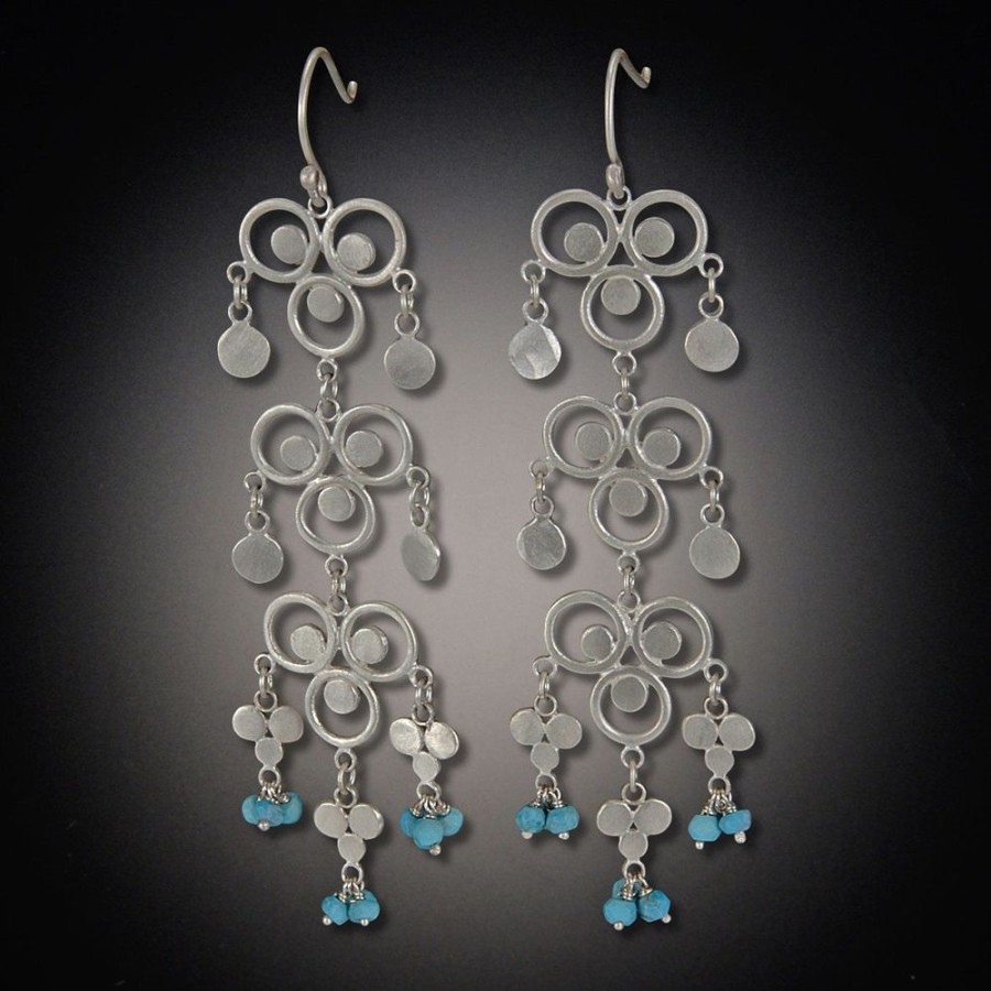 Earrings Ananda Khalsa | Chandelier Earrings With Turquoise Clusters