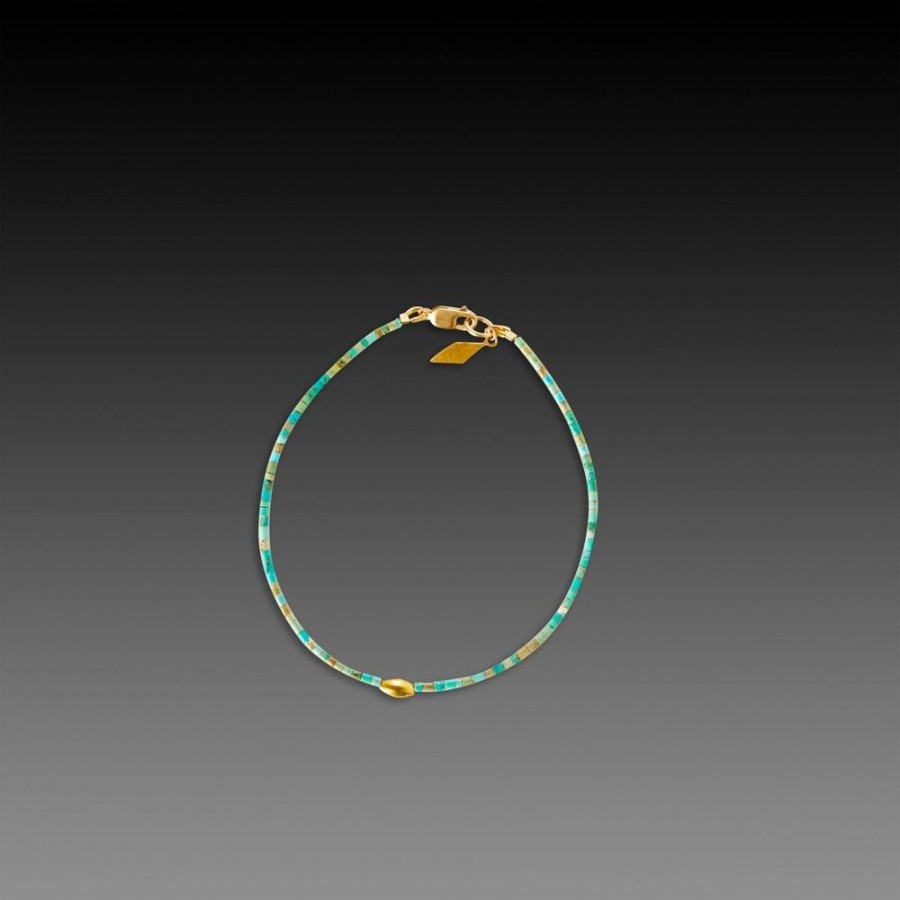 Bracelets Ananda Khalsa | Turquoise Bracelet With 22K Diamond Charm