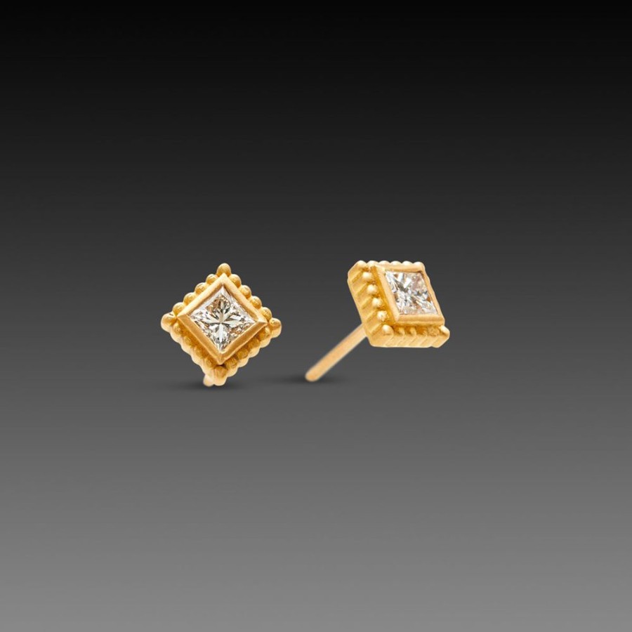 Earrings Ananda Khalsa | Square Diamond Stud Earrings