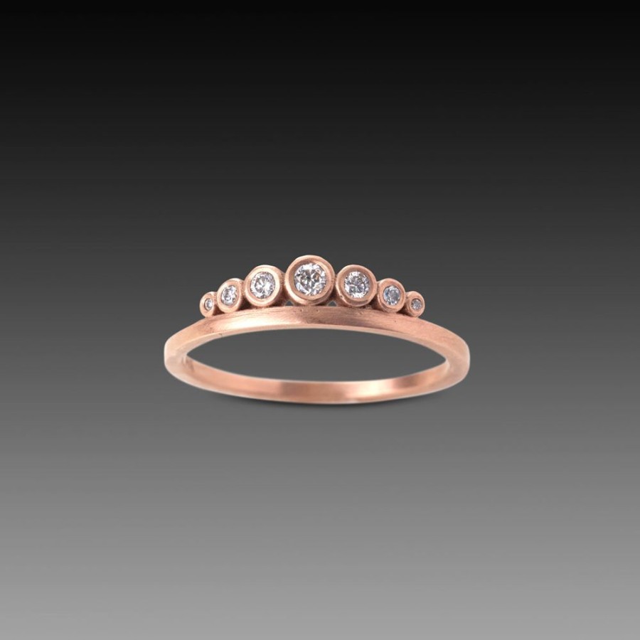 Rings Ananda Khalsa | Side Swell Band With Diamonds In Rose Gold