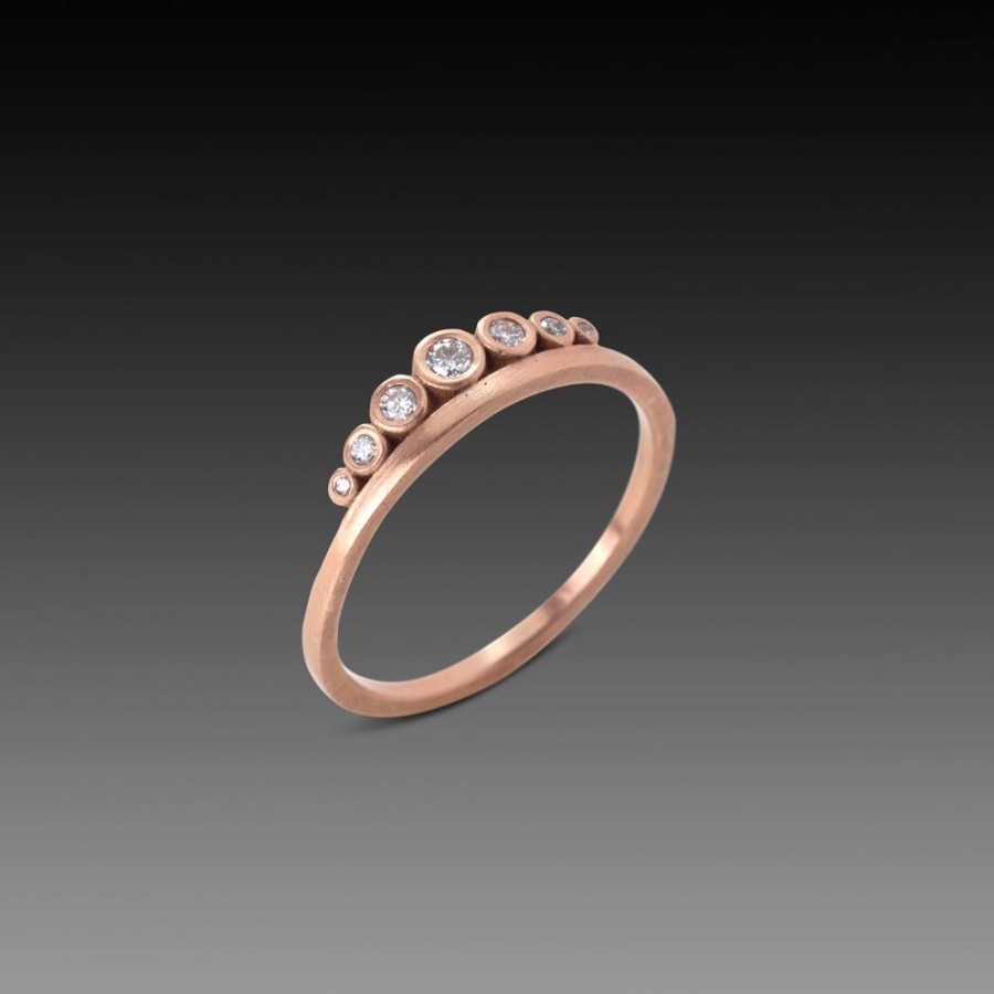 Rings Ananda Khalsa | Side Swell Band With Diamonds In Rose Gold