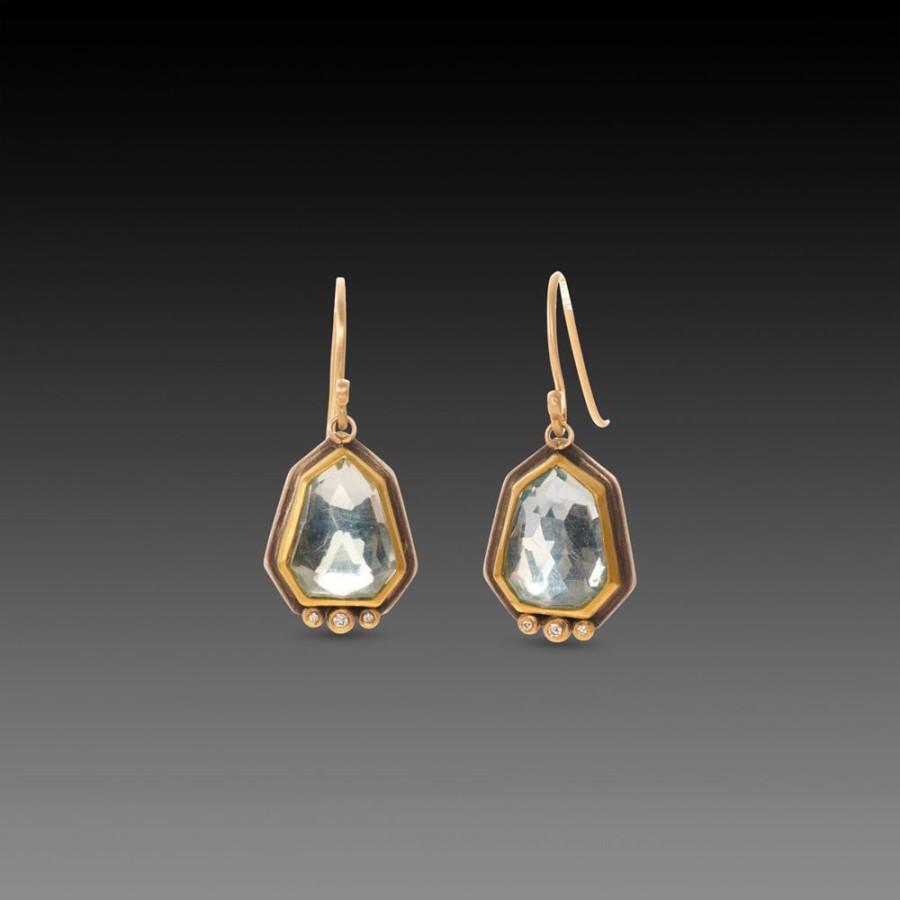 Earrings Ananda Khalsa | Geometric Blue Topaz Earrings