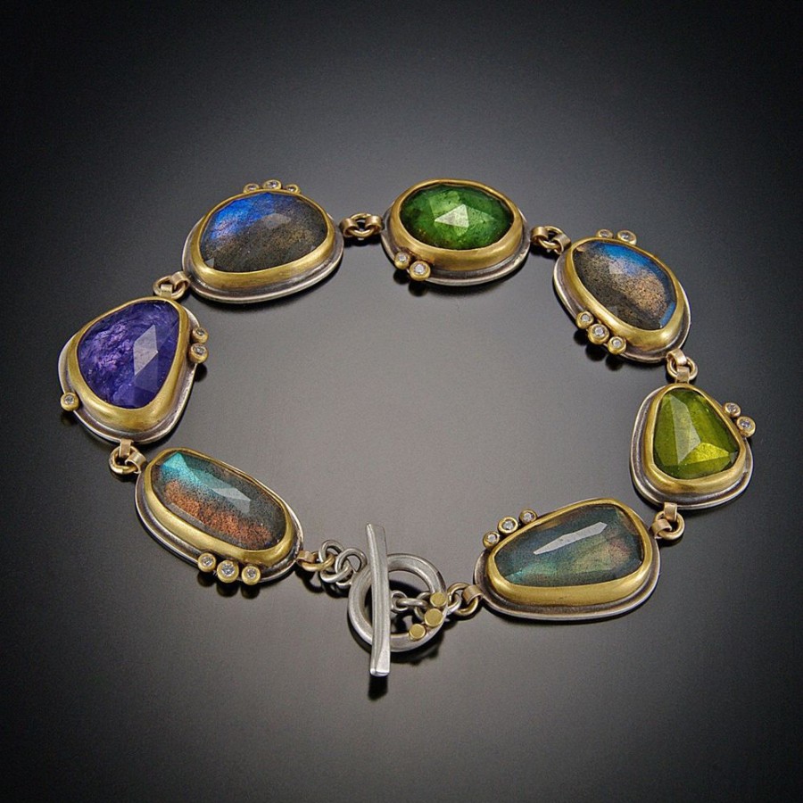 Bracelets Ananda Khalsa | Tanzanite, Labradorite, Green Tourmaline And Vesuvianite Bracelet